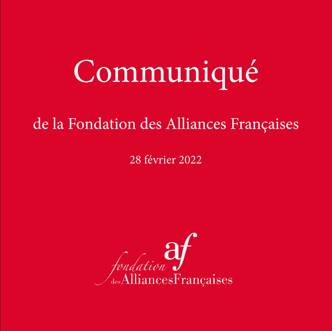 Press release from the Fondation des Alliances Françaises